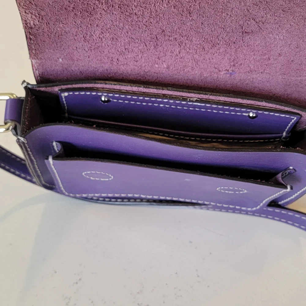 Kate Spade Purple Leather Essex Scout Crossbody Handbag Messenger Bag